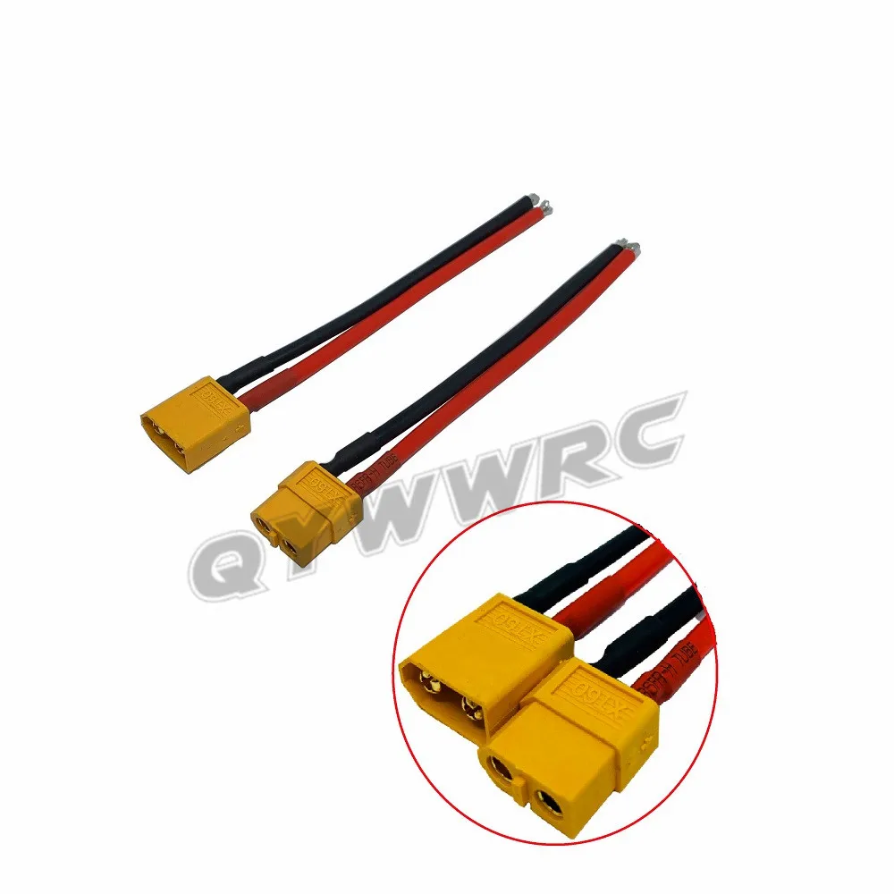 1pairs 100mm 14awg Xt60 Parallel Battery Connector Cable Extension Diy