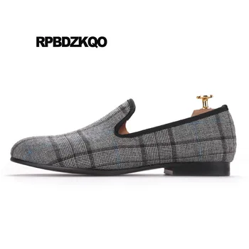 

Flats 11 Casual British Style High Quality Large Size Plaid Shoes Rubber Luxury Slip On Spring 46 Comfort Men Loafers Brand