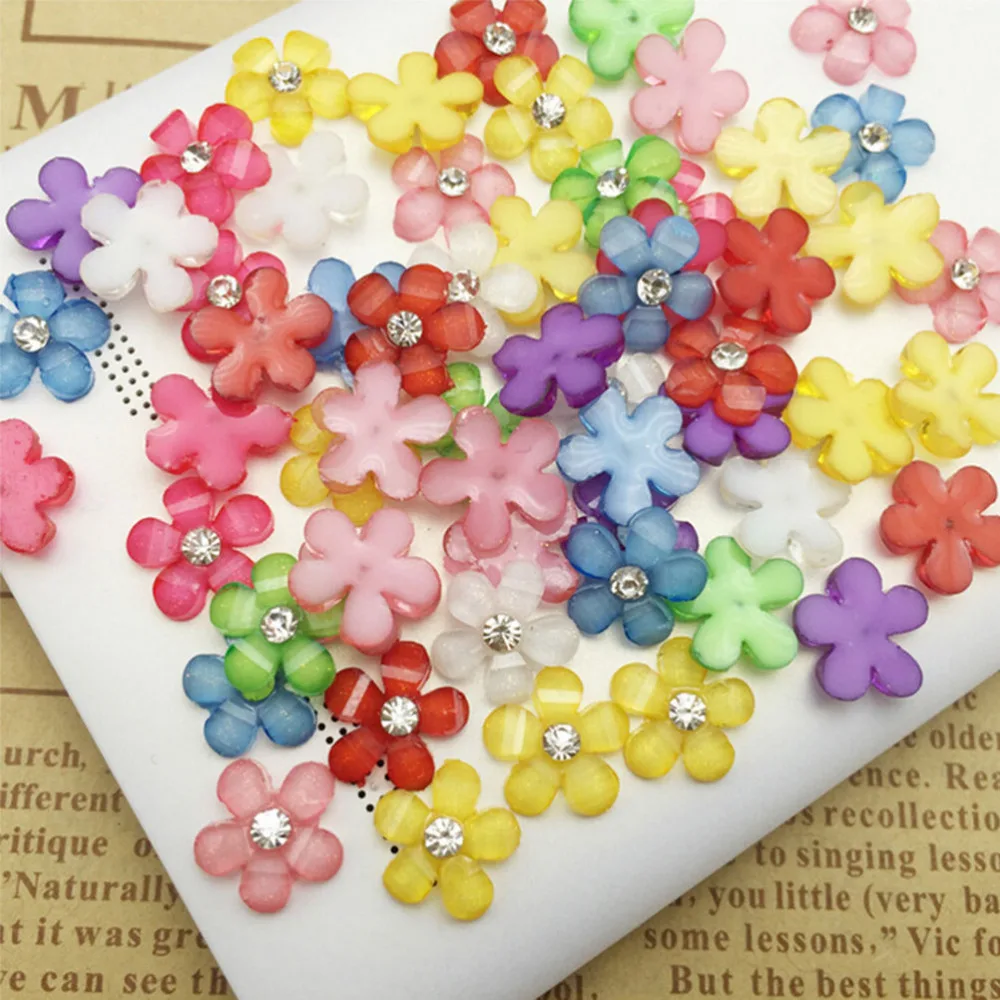 

Wholesale 20pcs/Lot DIY Resin Crafts 10mm Resin Flowers Flatback Scrapbooking For Phone Wedding Decoration