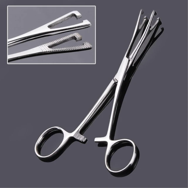 Stainless Steel Silver Piercing Supply Tool Septum Ear Tongue Nose Lip  Tattoo Plier Clamp Forcep