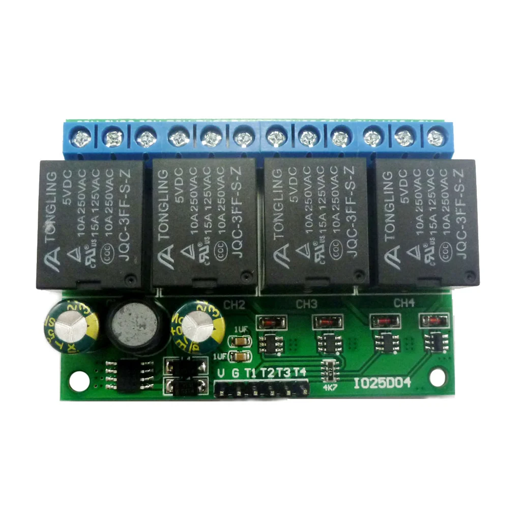 

IO25D04 DC12V 4 Channel Relay 4-path Relay Electronic Self-locking Module Maximum AC250V 10A Motor Toy Car Component