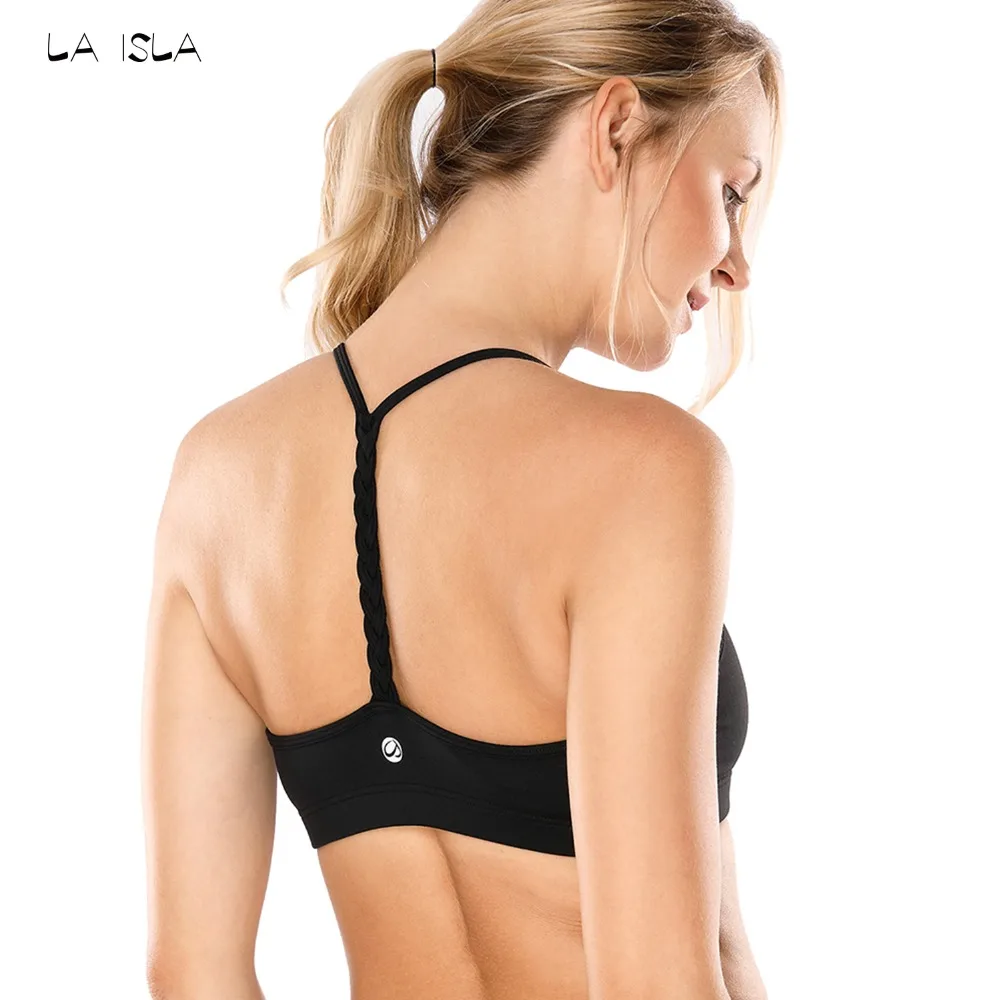 

Women's Light Support Braided T-Back Fashion Yoga Sports Bra