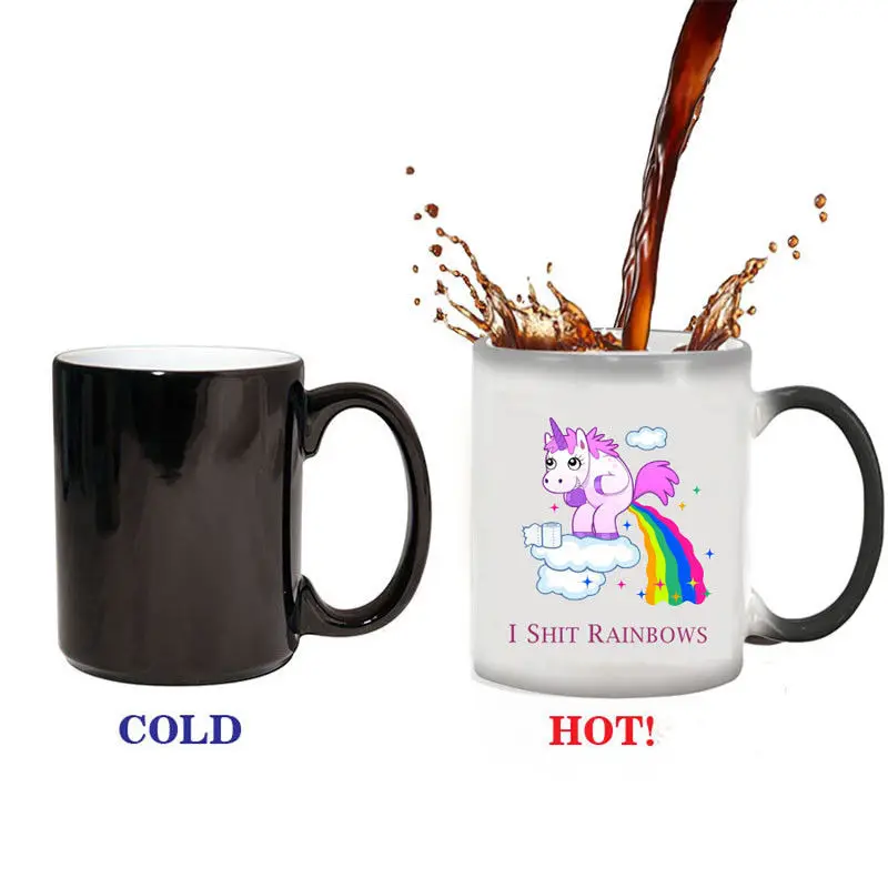 

Magic Unicorn Mug Heat Sensitive Color Change Coffee Milk Mug Cup Gift Hot Tea