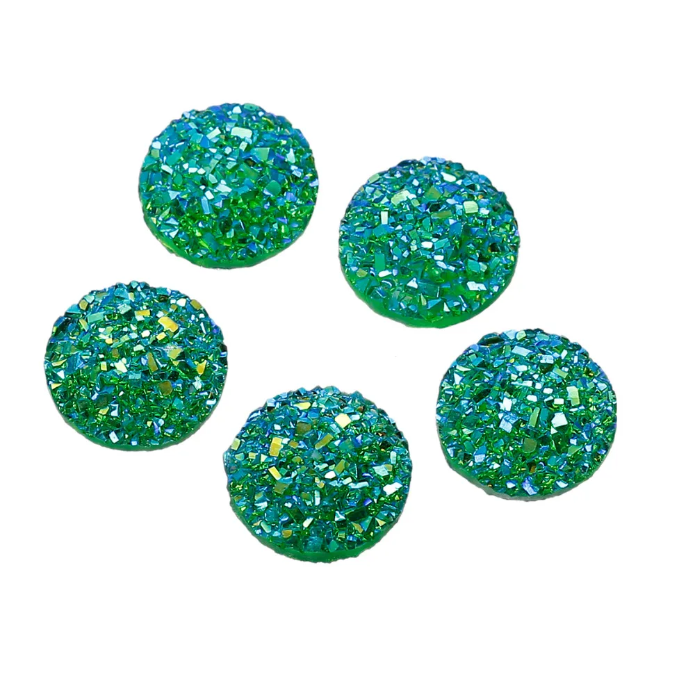 8 сезонов drusy каучуковые купольные Уплотнения Кабошон Круглый мятно зеленый цвет