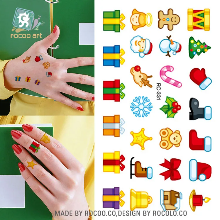 

RC-331 New Arrival Christmas Gift Little Elements Fake Tattoo Designs Temporary Tattoo Sticker Body Art Water Transfer Tattoo