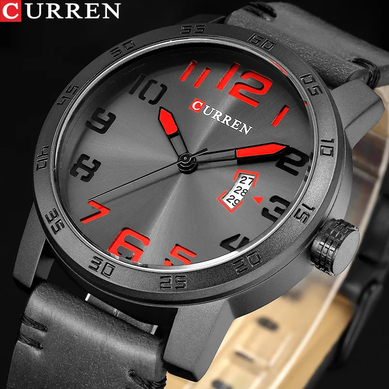 Preise NEUE Luxus Marke CURREN Männer Sport Uhren herren Quarz Uhr Mann Armee Military Leder Armbanduhr Relogio Masculino