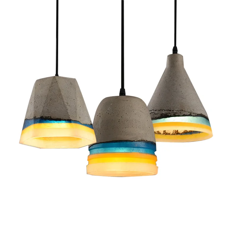 Modern Creative Cement Pendant Light Colorful Resin Concret Pendant Lamp Hanging Indoor Drop Light Personality Pendant Light (5)