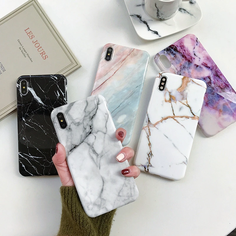 Мраморный чехол для Coque iphone 7 XS MAX, мягкая задняя крышка из ТПУ для iphone 6 6S 7 8 Plus iphone X XR, чехол для телефона