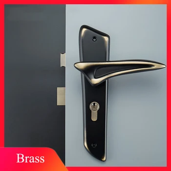 

1Set European Pure Brass Door Lock Set Interior Security Silent Door Lock w keys for Wooden Door/Living Room/Bedroom/Bathroom