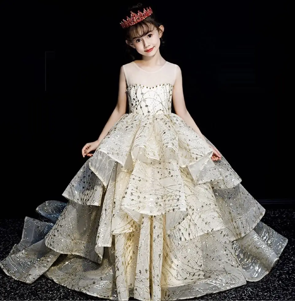 layered flower girl dress