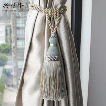 

XWL 2Pcs Curtain Tieback Tassel Brush Tower Hanging Bind Ropes Belt Buckle Curtain Hook Holder Curtain Accessory Clasp Tiebacks