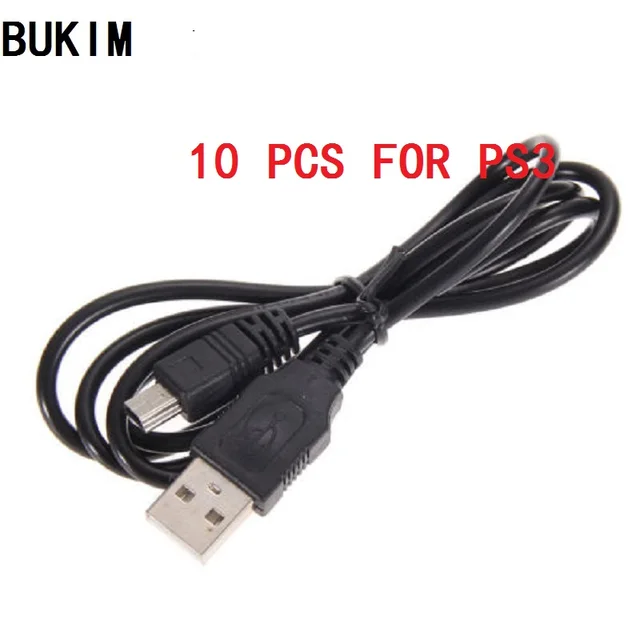 Best Price BUKIM 10 PCS 1m USB Charger Cable Cord For Sony PS3 Playstation 3 Controller