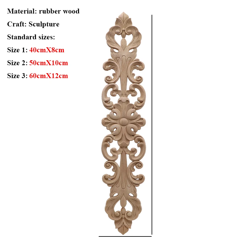 Unpainted Wood Carved Wave Flower Onlay Decal Corner Applique for Home Furniture Decor ornament crafts wooden figurine crafts glass fruit pendants