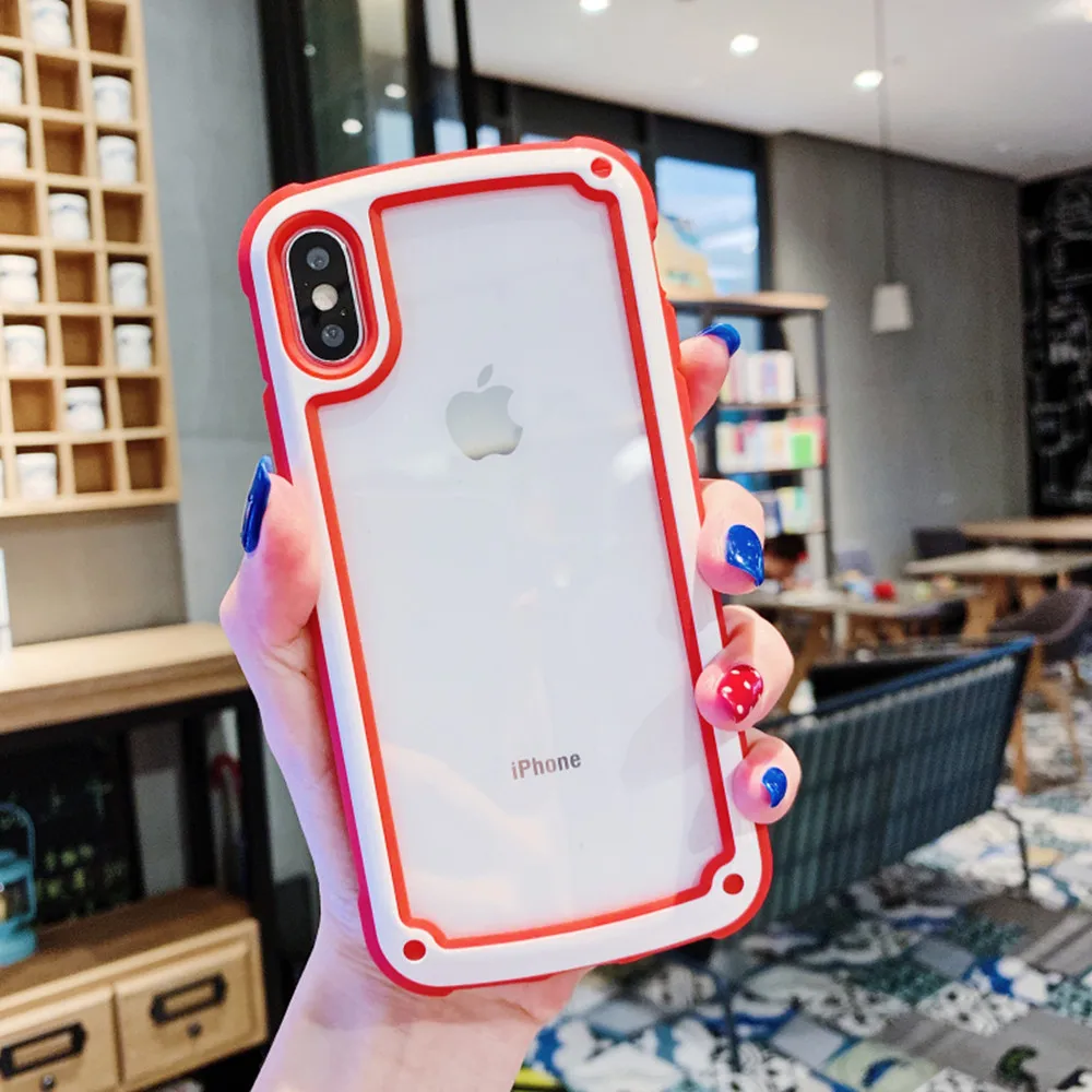 Прозрачный силиконовый чехол для iPhone 11 Pro Max XS MAX XR 8 7 6s 6Plus Роскошная Противоударная подушка безопасности прозрачная задняя крышка из ТПУ ярких цветов