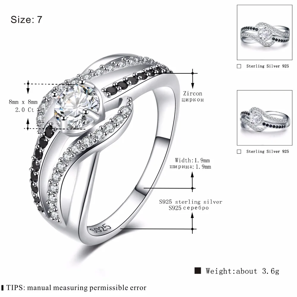 [Черный AWN] изысканные серебряные ювелирные изделия 3,5 г из натуральной 925 пробы, трендовые обручальные кольца для женщин, обручальное кольцо C047