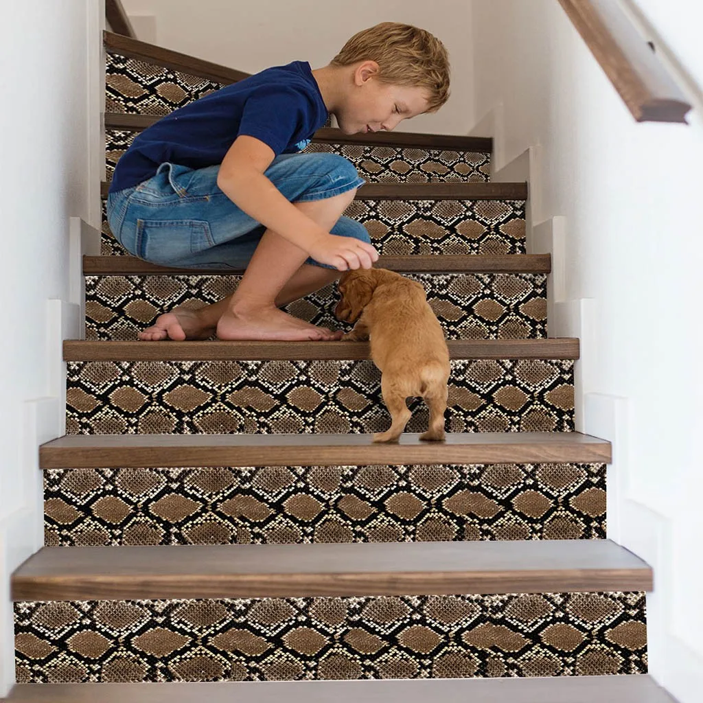 

Leopard pattern Stickers Vinyl Decals For Stairs Staircase Self Adhesive Renovation Decal Ladder Mural 3D wall decor Hot sale