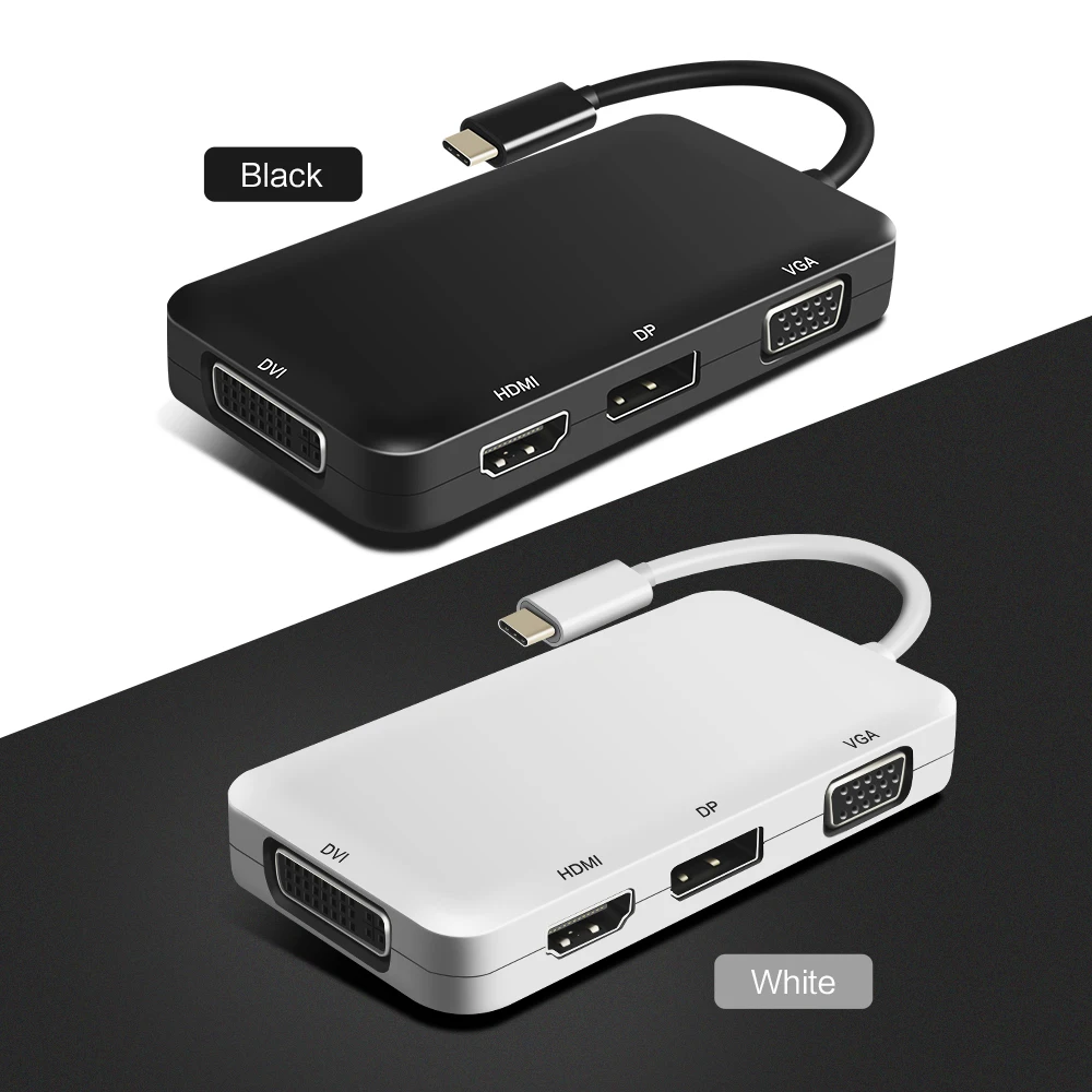 3,1 P 4 к USB c к HDMI адаптер 4 в 1 1080 тип-c к VGA конвертер DVI USB c к DP для Macbook проектор HDTV
