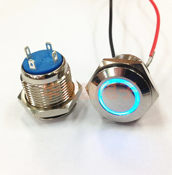 

Metal button switch with lamp self-locking / reset 12V