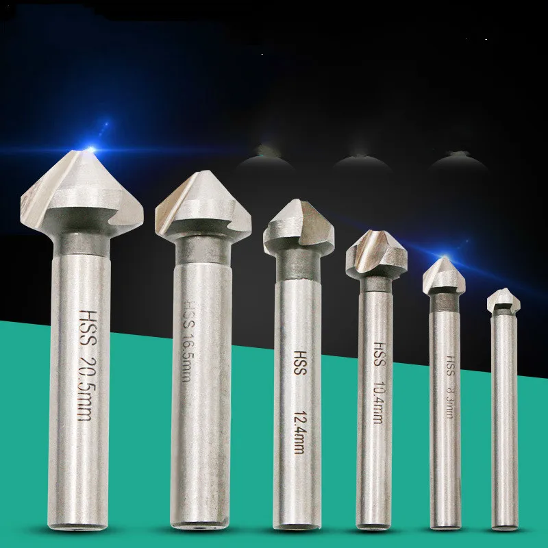 90 Degree Three Blade Titanium White Diamond Full Chamfer Cutter