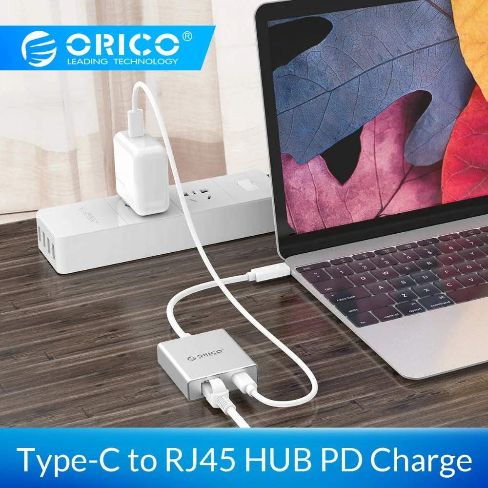 ORICO алюминиевый тип c к RJ45 адаптер концентратор PD зарядка гигабитная сетевая