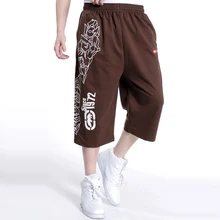 Хип хоп мужские брендовые джоггеры одежда для упражнений мужские шорты летние Мешковатые Свободные брюки до икр размера плюс XXXXL 5XL 6XL A57