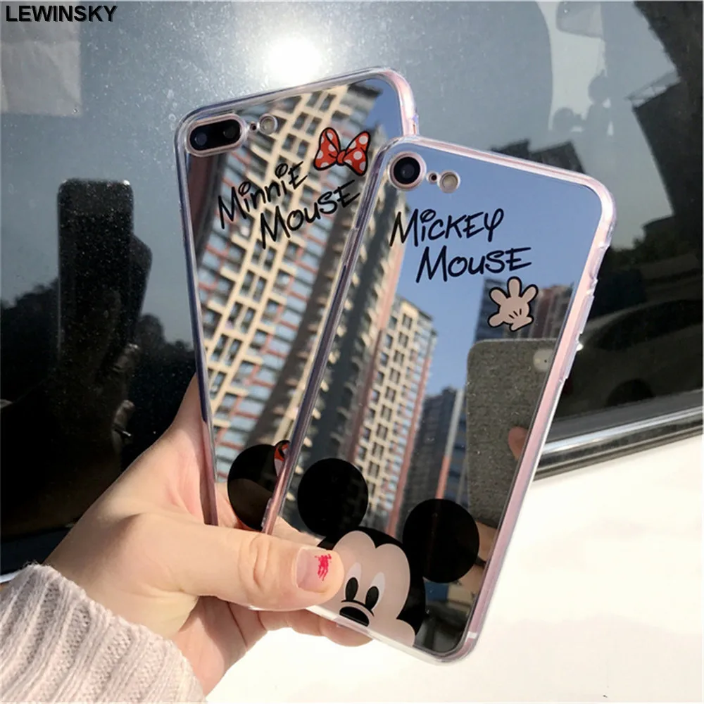 

Cartoon Mickey Minnie Cases For Samsung Galaxy Note 9 8 S8 S9 Plus Soft Silicone Mirror Case For Samsung Galaxy S9 S8 Back Case