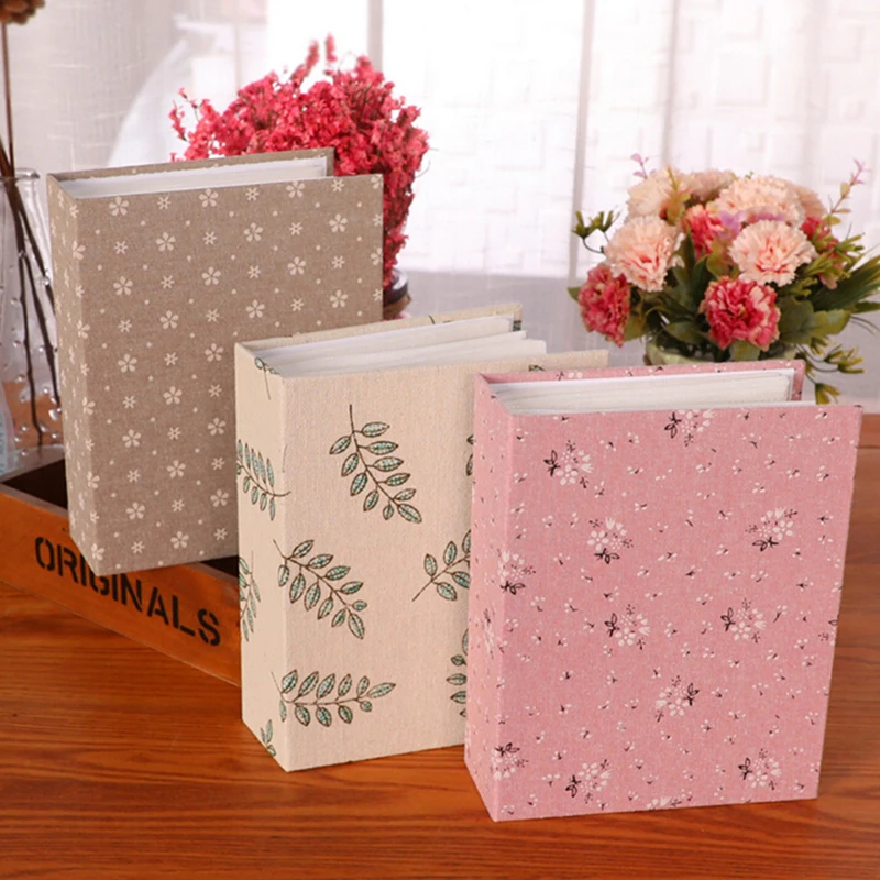 

6 Inch 4D 100 Photos Album Small Fresh Floral Style Album Cloth Cover Insert Album Photo Family Children Couple Sketchbook
