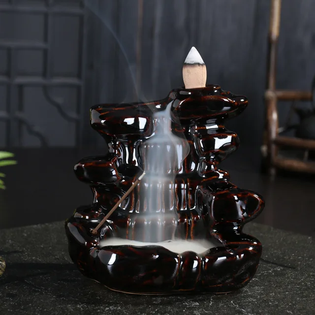 Smoke Backflow Incense Burners Tower Incense Censer Base Ceramics