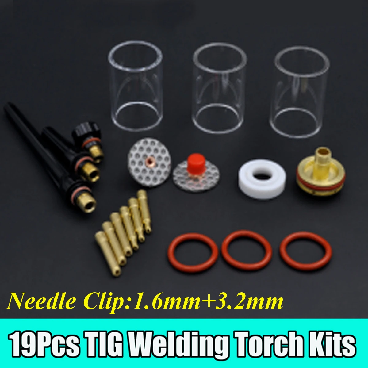 3Pc Tig Gas Lenti Colletto Corpo Kit Per Sr Wp 17/18/26 Saldatura - Foto 9