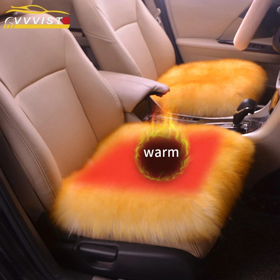 

2018 VVVIST Car Seat Cushion Cover Wool Material Winter Warm Seat Keep Warm Auto Heat Seats Covers Chair Mat Car Seats Cover