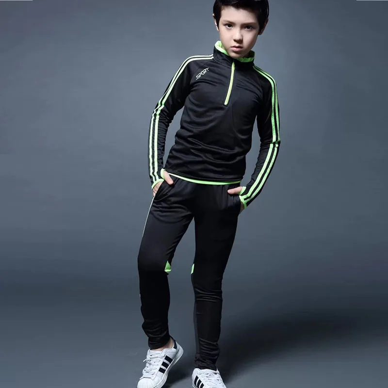 Kids Soccer Jerseys Sets Long Sleeve Training Football outfit kids 2017