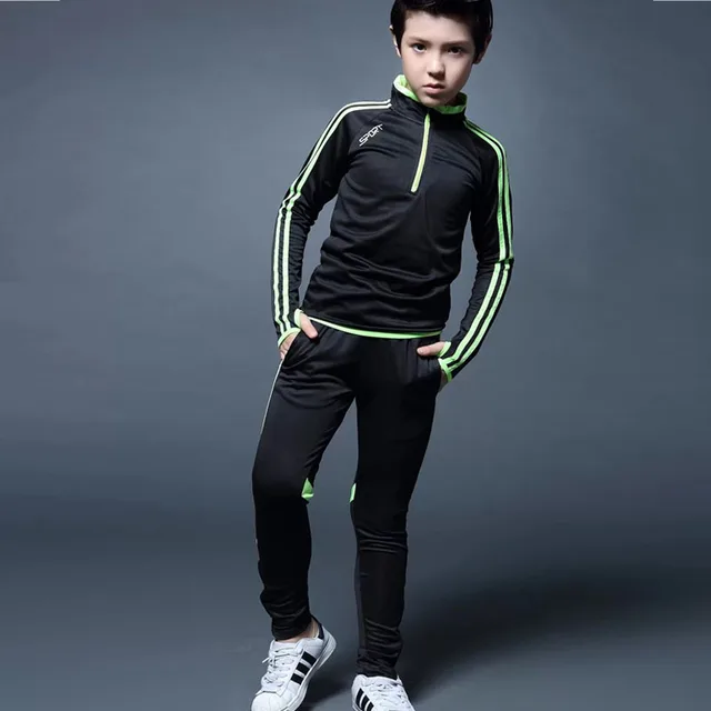 Kids Soccer Jerseys Sets Long Sleeve Training Football outfit kids 2017