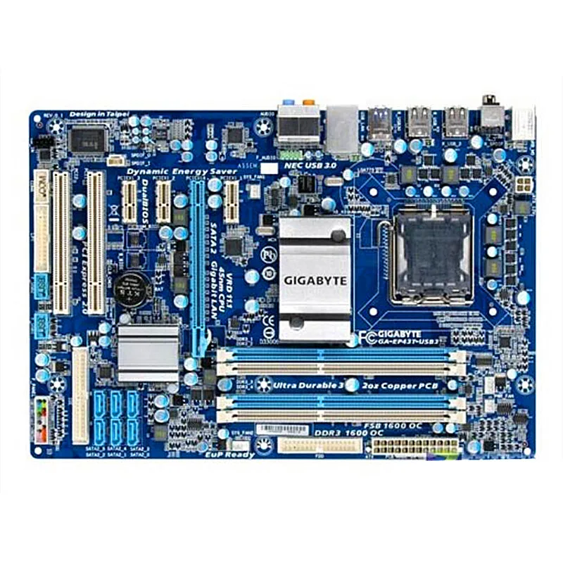 

For Gigabyte GA-EP43T-USB3 Used Motherboard EP43T-USB3 P43 LGA 775 USB3.0 DDR3