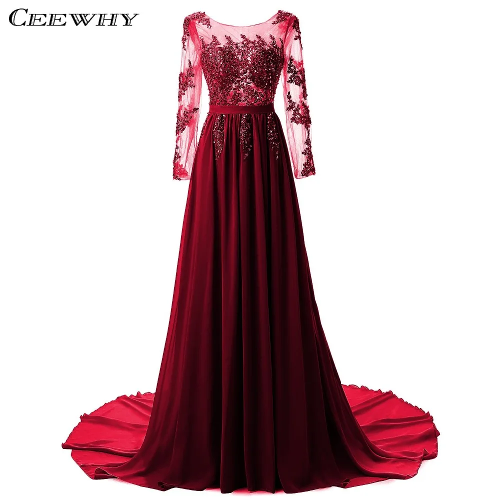 Abendkleider Langarm Chiffon Abendkleider Langarm Chiffon