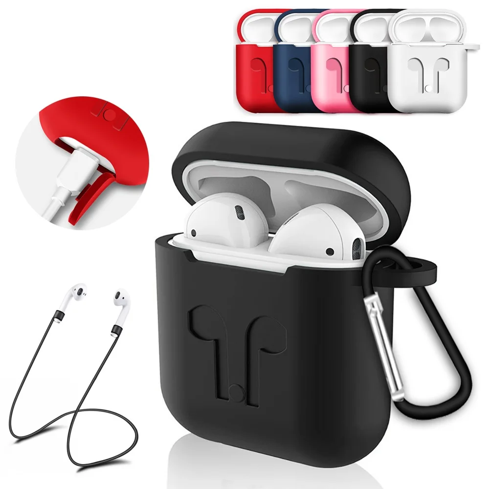 3in1 Non-slip Silicone Case Cover Earphone Pouch Protective Skin Anti-lost Wire Eartips Wireless for AirPods | Электроника