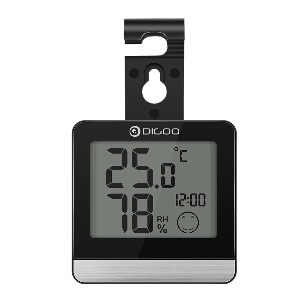 Digoo Ванная комната ЖК-дисплей цифровой термометр влажности и Температура Сенсор гигрометром декоративные часы для Monitor часы IP45 Водонепроницаемый