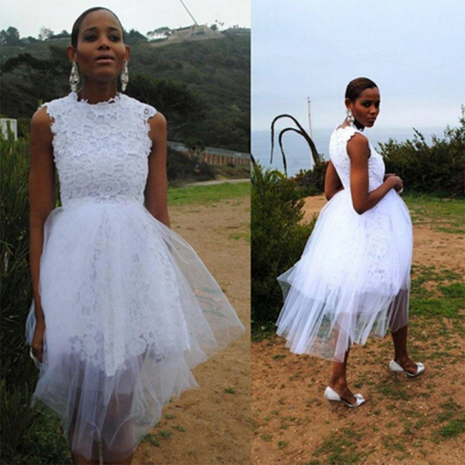 women short white wedding dresses