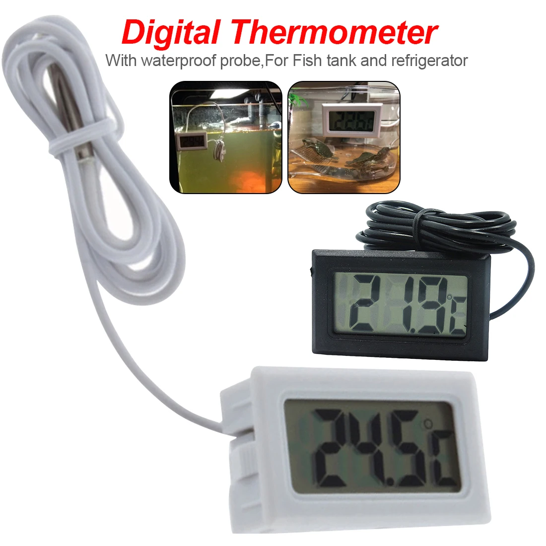 50110C Mini LCD Display Digital Thermometer Meter Fridges Freezers