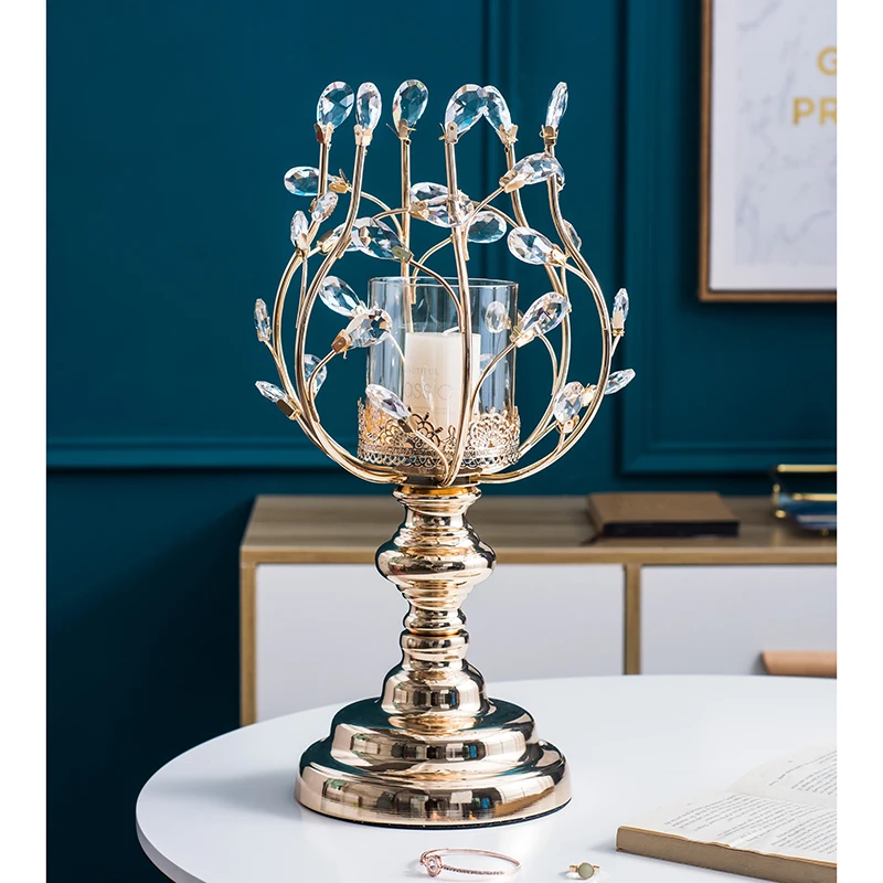 Европейский подсвечник хрустальный металлический декоративный подсвечник роскошный Американский домашний стол украшение при свечах