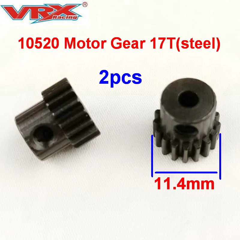 

Free shipping 10520 Motor Gear 17T(steel) 2pcs for VRX Racing 1/10 scale 4WD rc car parts, remote contol Toys car accessories