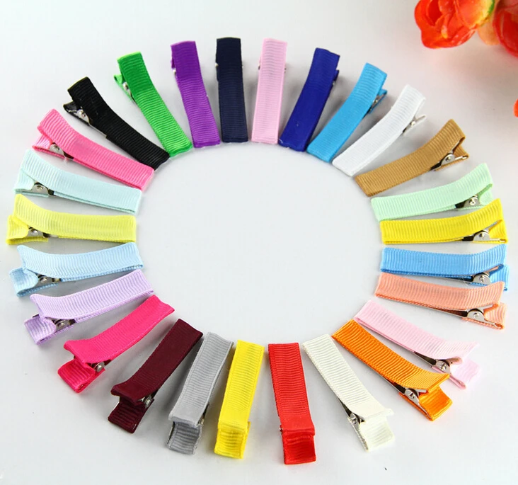 

100pcs/lot 1.8" Single Prong Ribbon Lined Alligator Hair Clip Grosgrain Ribbon Clips Hair Accessories Hairpins. FJ3206