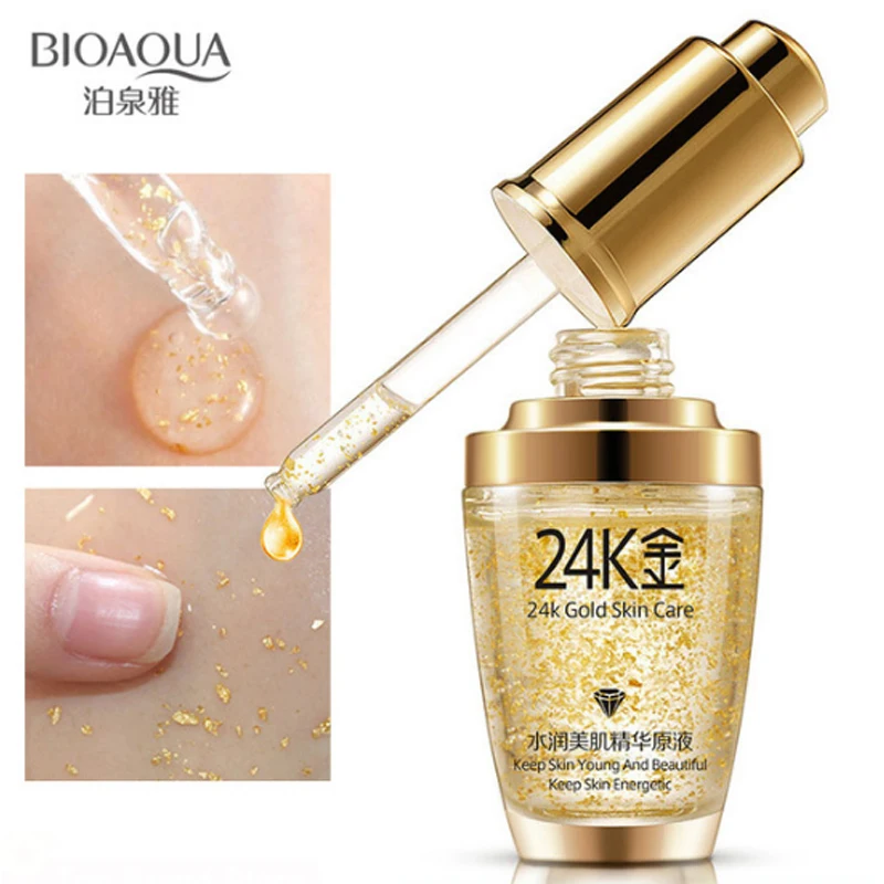 

BIOAQUA 24K Gold Face Serum Moisturizer Essence Cream Whitening Day Creams Anti Aging Anti Wrinkle Firming lift Skin Care