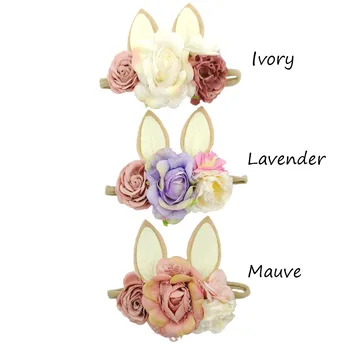 

10PCS Floral Crown Bunny Ear Headband Baby Headband For Girl Christmas Hairbands Infant Baby Hair Accessories Kidocheese