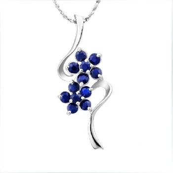 

Collier Collares Qi Xuan_Dark Blue Stone Flower Pendant Necklace_Real Necklace_Quality Guaranteed_Manufacturer Directly Sales