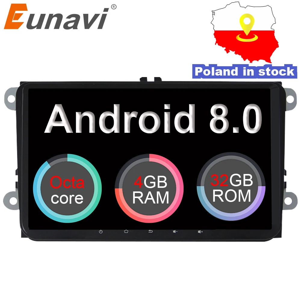 Eunavi 2 Din 9 Android 8 0 4G RAM font b Car b font font b