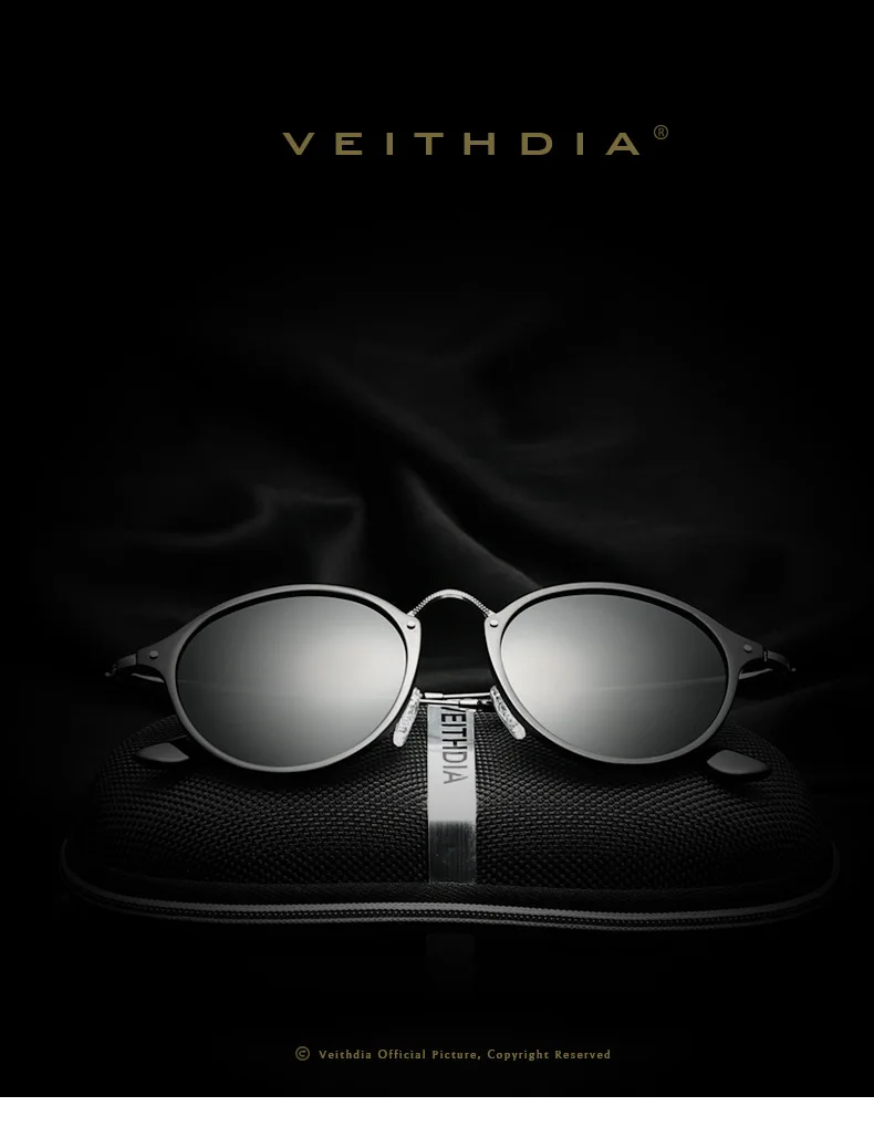 VEITHDIA, брендовые, модные, унисекс, солнцезащитные очки, поляризационное покрытие, зеркальные, для вождения, круглые, мужские очки для мужчин/женщин, 6358