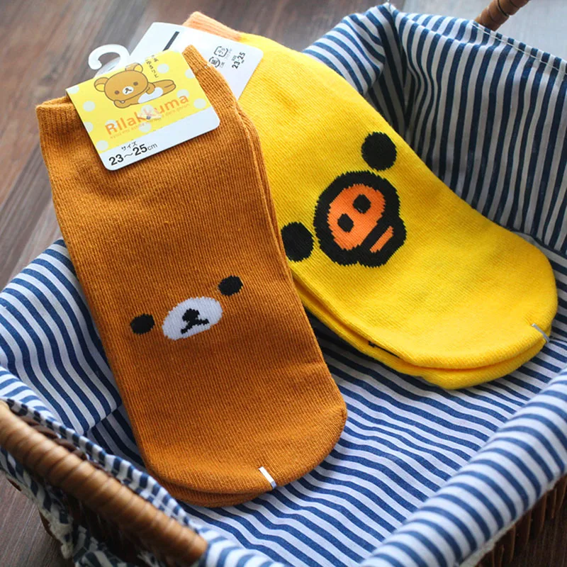 Kawaii/милые носки rilakkuma, новые японские носки с медведем из мультфильма W4R4, 10 пар/партия