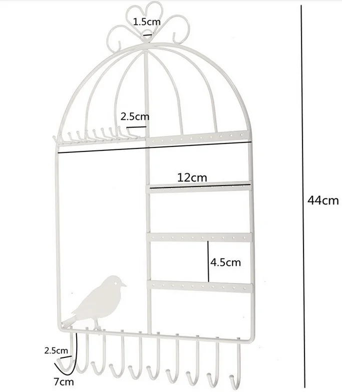 Ювелирные украшения для макияжа серьги рождественские веночки полка 40 отверстие птица колье с кулоном в виде клетки кулон дисплей полка бытовые украшения