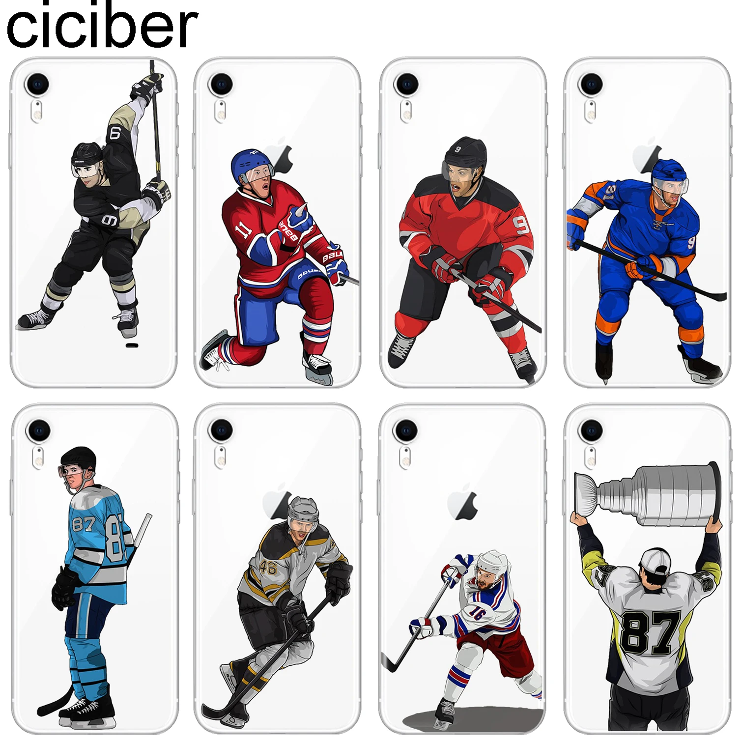 

ciciber Sports Pattern Design Soft Silicone Phone Cases Cover for Iphone 8 7 6 6S Plus 5S SE X XR XS MAX Coque Capa Ice hockey