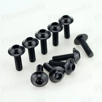 

10pcs Bolts Screw Black Aluminum adornment M6 x 20mm Motorcycle